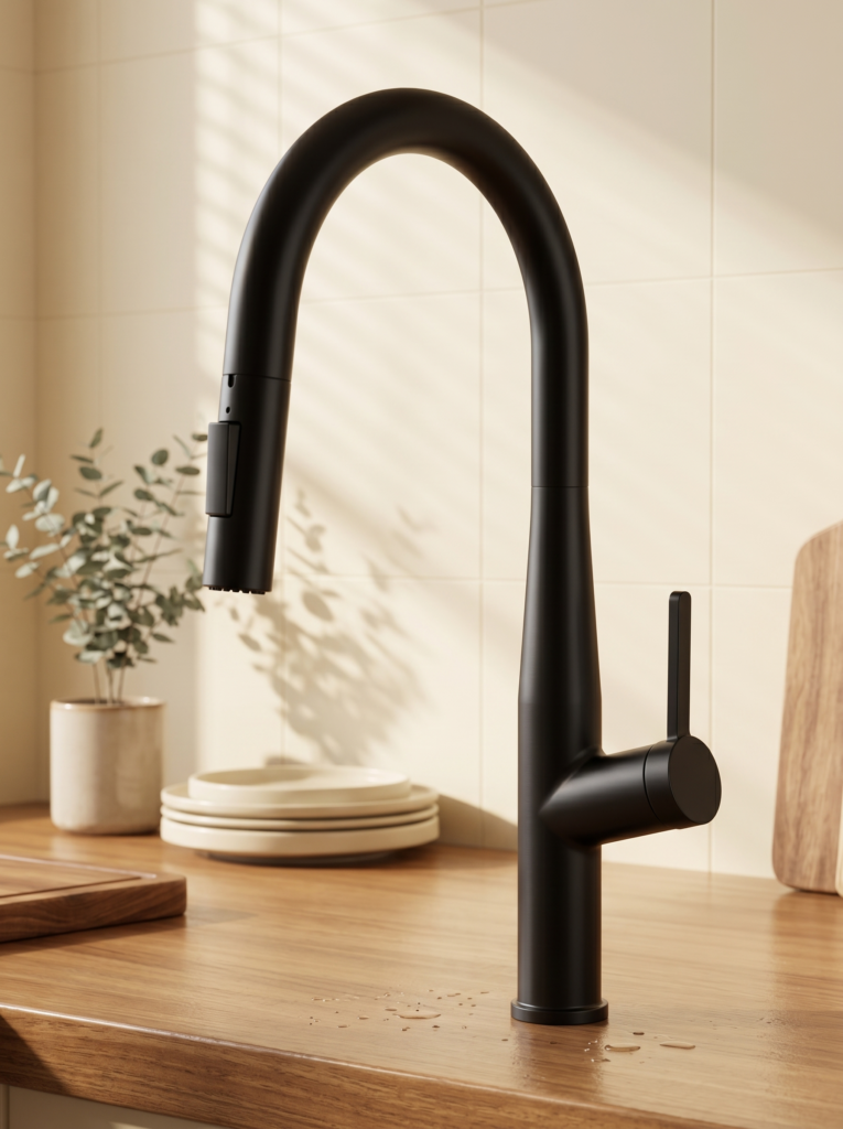 Gooseneck Stainless Steel Kitchen Sink Mixer