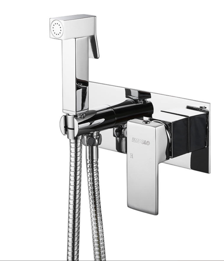 Empolo Bidet Mixer Set, Brass Wall Mount Shattaf Faucet