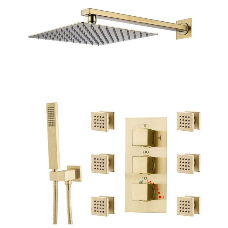 Classic Black Thermostatic Rain Shower Mixer