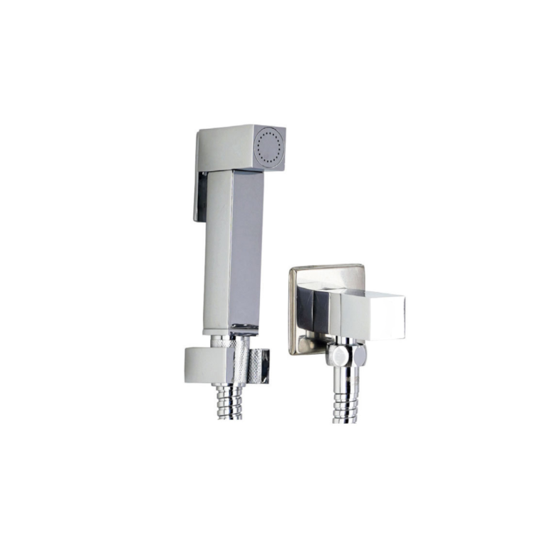 Brass Wall Mount Bidet Mixer Set, Shattaf Sprayer with Hose