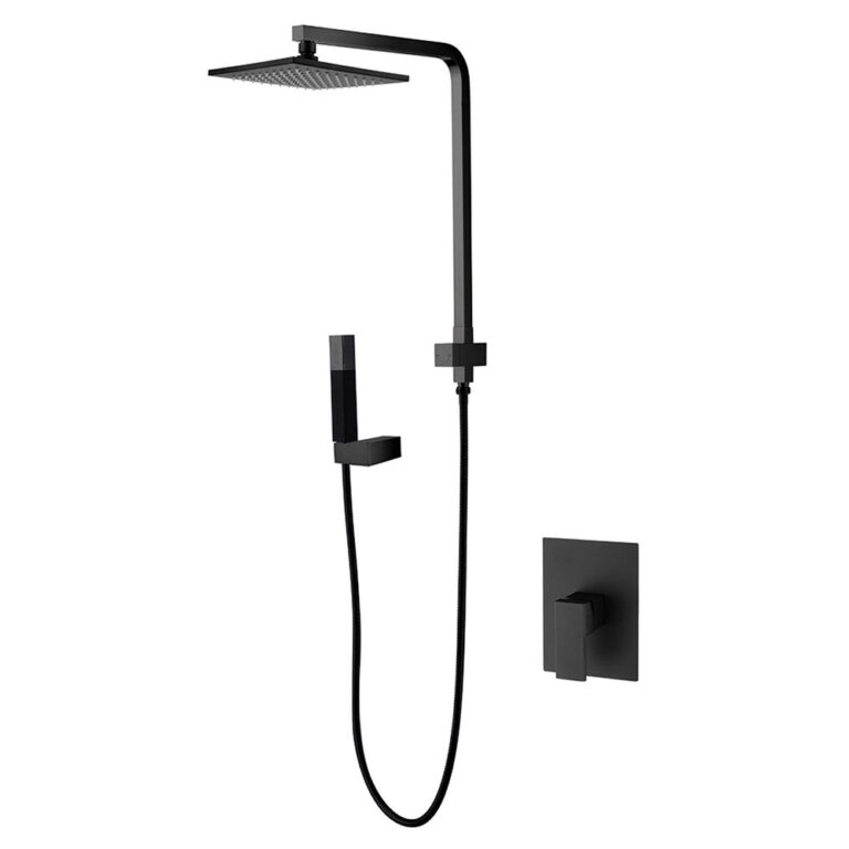 Matte Black Brass Rain Shower Mixer