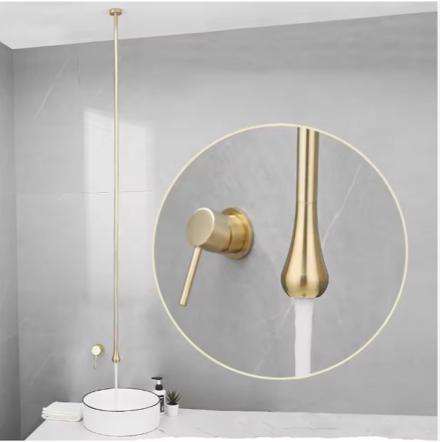 Hanging Deck-Mounted Touchless Brass Bathroom Faucet  Basin Tap