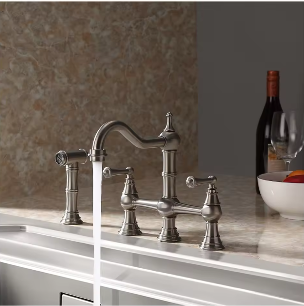 For Bridge Faucet with Pull Out Spray  Dual Handle Centerset Faucet