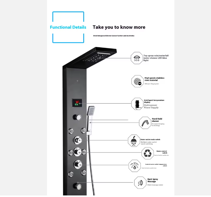 Smart Shower Modern Single Handle Shower Rain/Soft/Massage Spray Patterns  Shower Panel