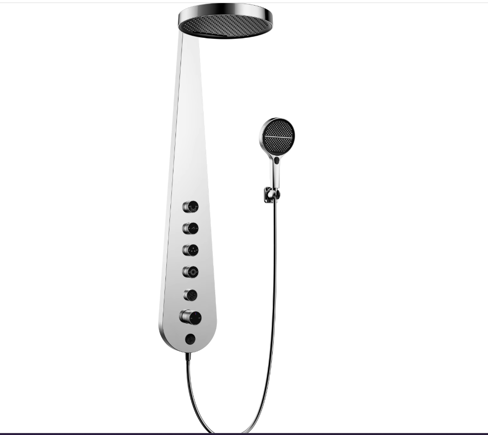 Brass 4-Function Shower Mixer Faucet Rain Massage System Body Jets Shower Panel