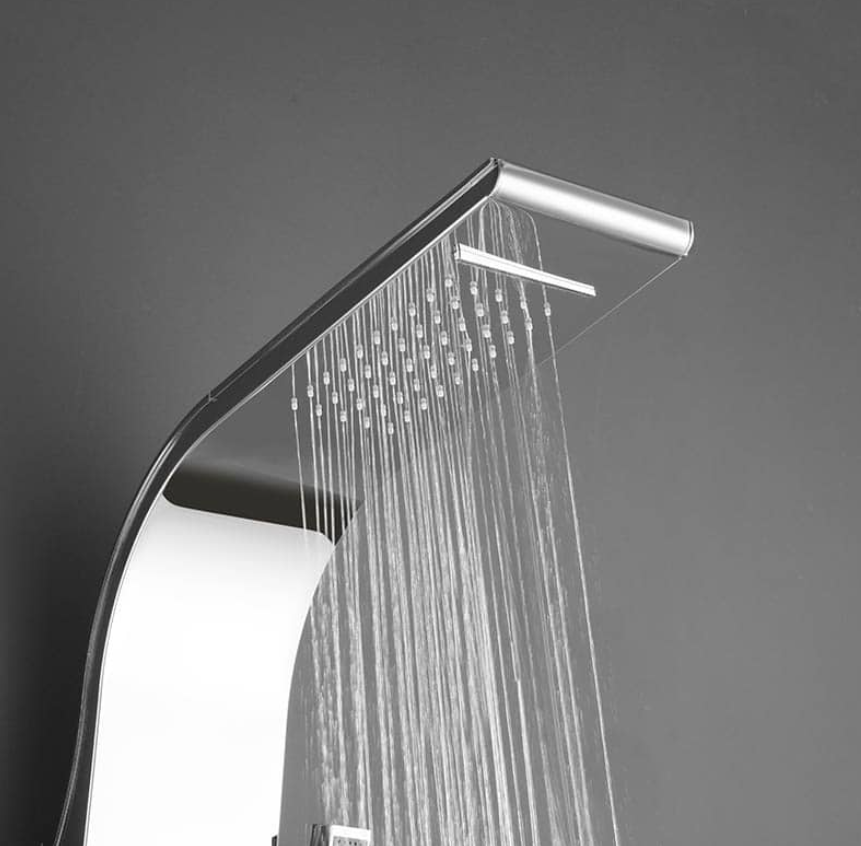 Rainfall and waterfall shower panel system