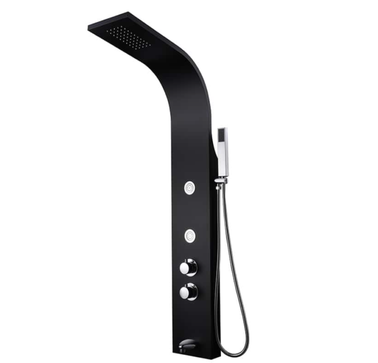 Matt black thermostatic shower panel system | SL904C 13