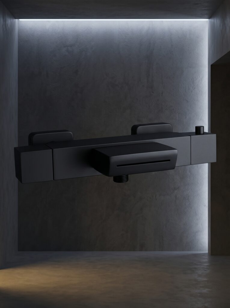 Factory Direct Black Brass Exposed Thermostatic Shower Mixer