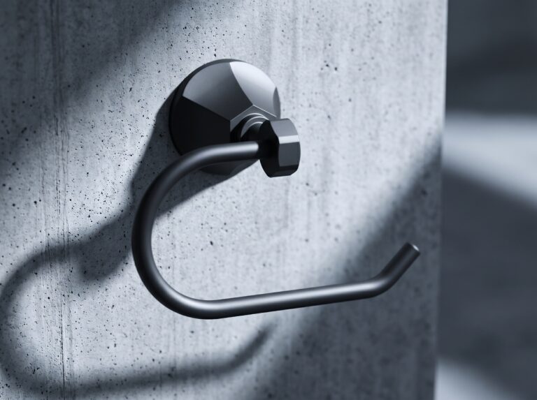 Contemporary Toilet Roll Holder In Stainless Steel & Zinc