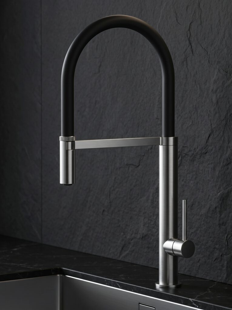 SS Kitchen Faucet With Slicone Tube