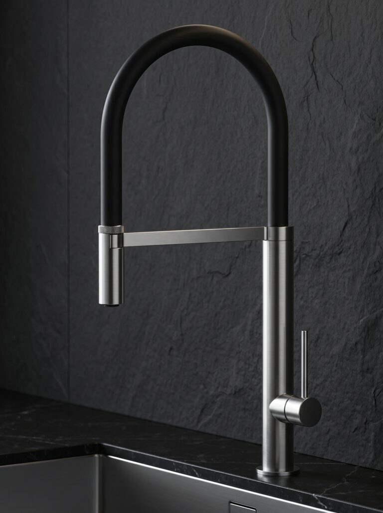SS Kitchen Faucet With Slicone Tube