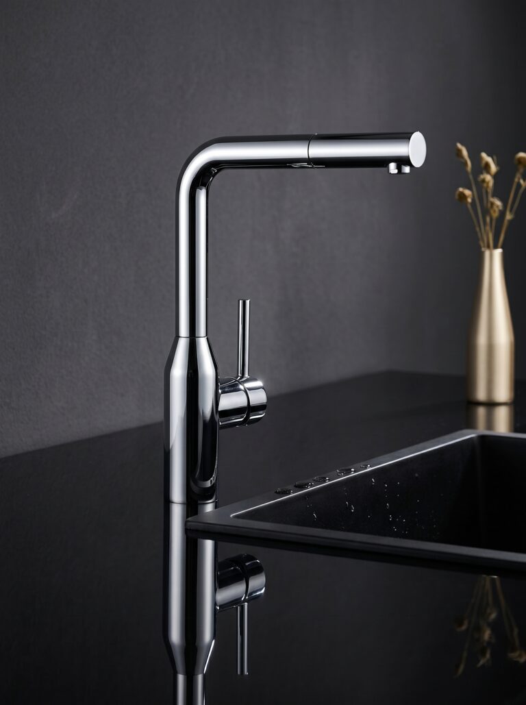 90 Degree Stainless Steel Pull Out Kitchen Faucet