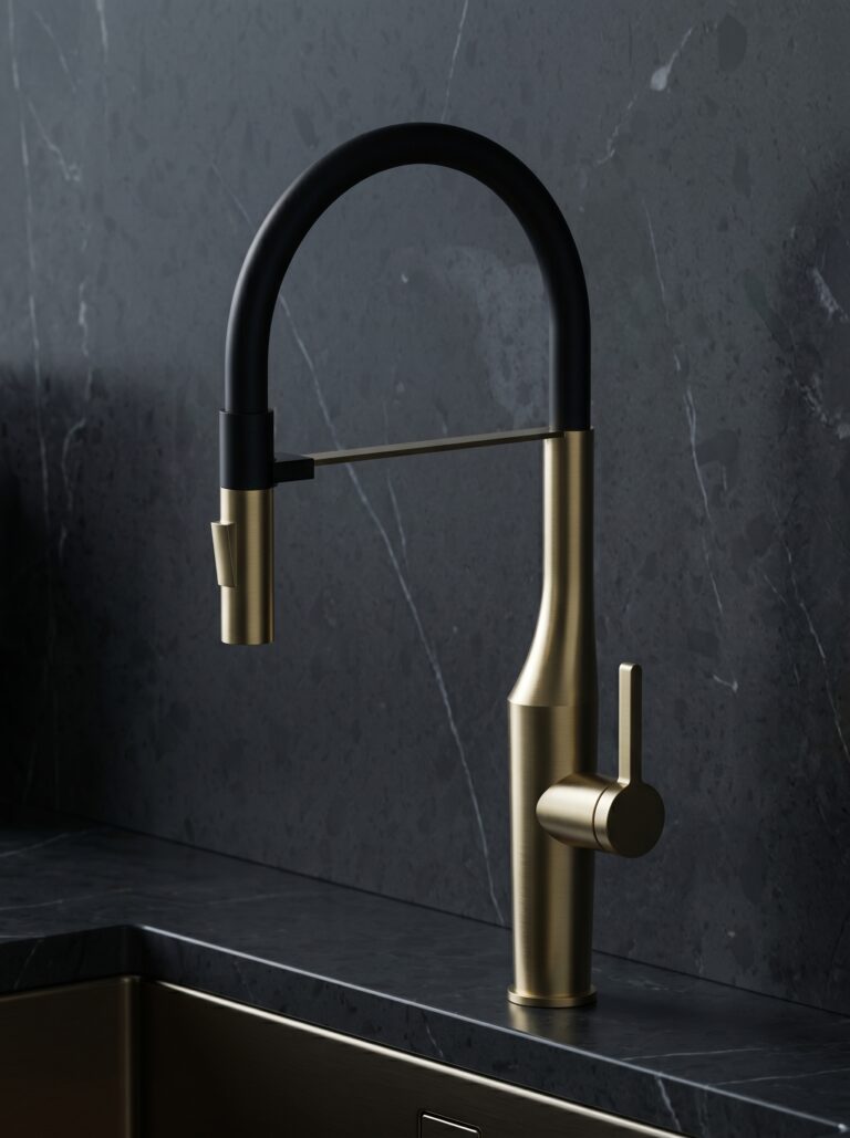 Kitchen Mixer Tap With Magnetic Docking Spray Head And Silicone Tube