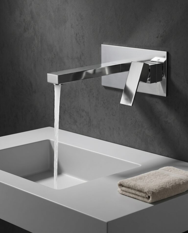 Chrome-colored High-end Brass Single-handle Bathroom Faucet