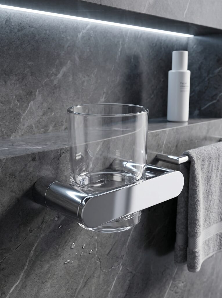 Wall Mounted Glass Toothbrush Holder