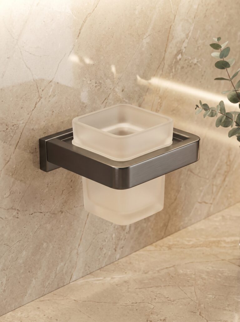 Stainless Steel Bathroom Toothbrush Cup Holder
