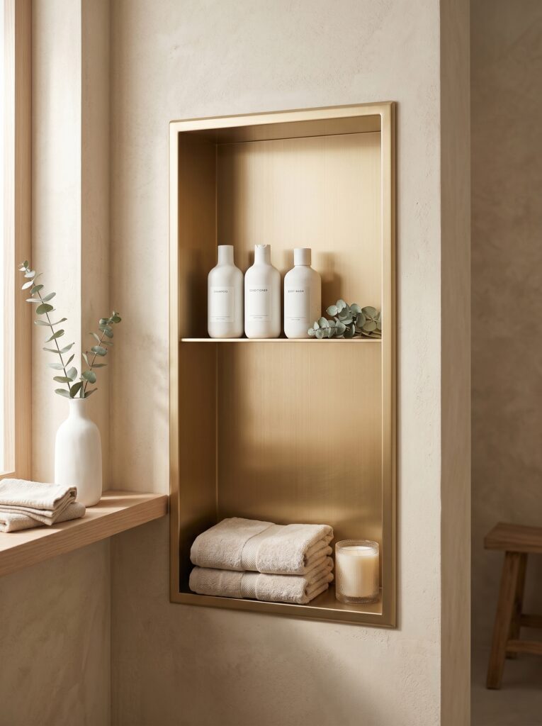 Stainless Steel Recessed Shower Shelf