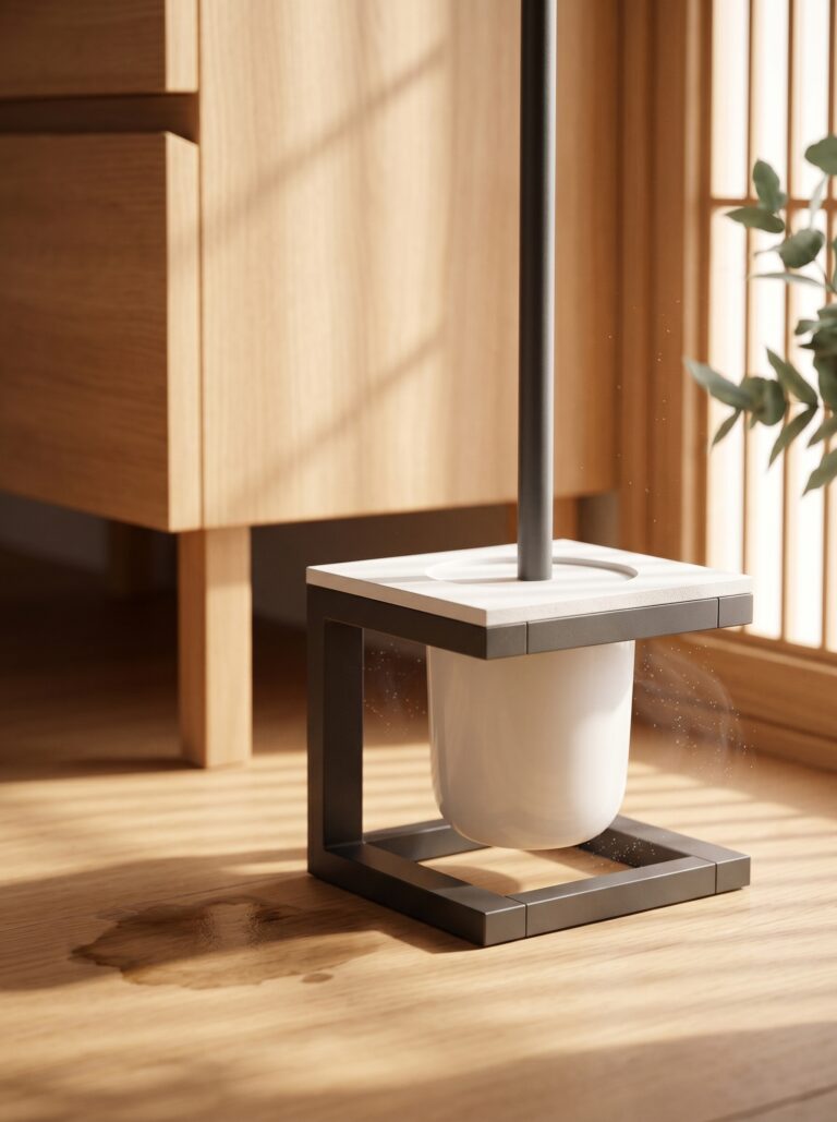 Stainless Steel Modern Toilet Brush Set