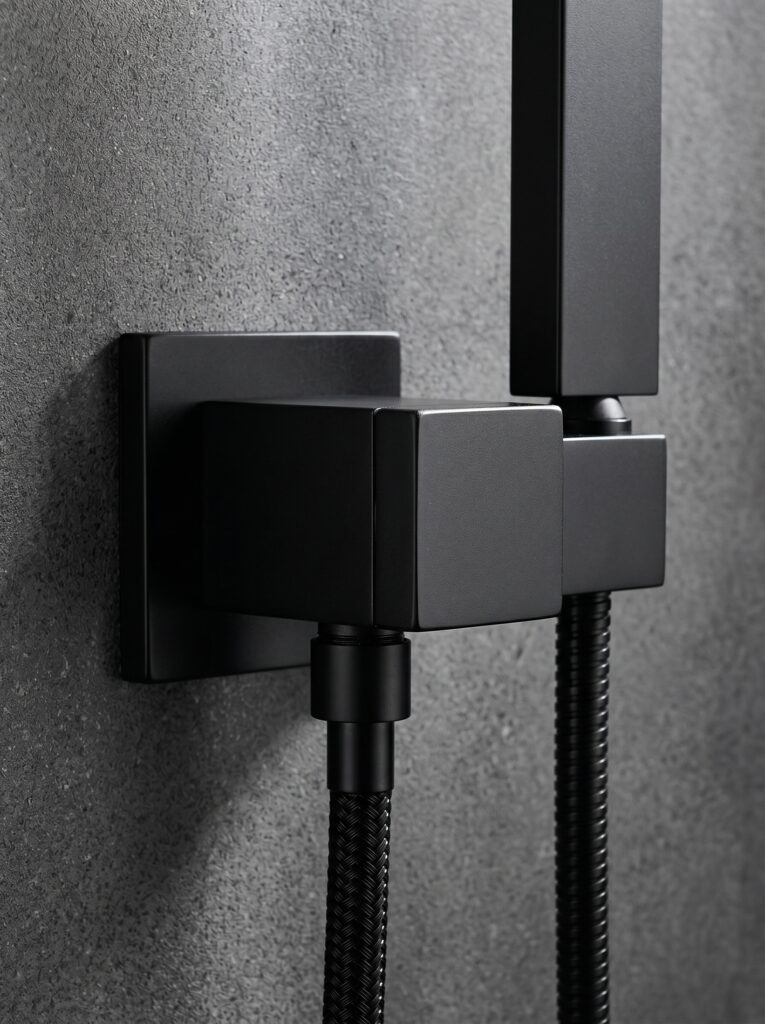 Matte Black Brass Rain Shower Mixer