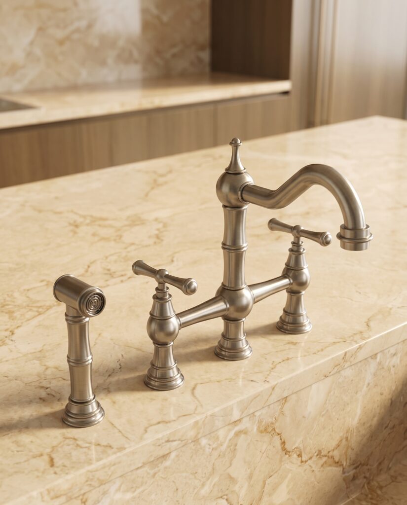 For Bridge Faucet with Pull Out Spray  Dual Handle Centerset Faucet
