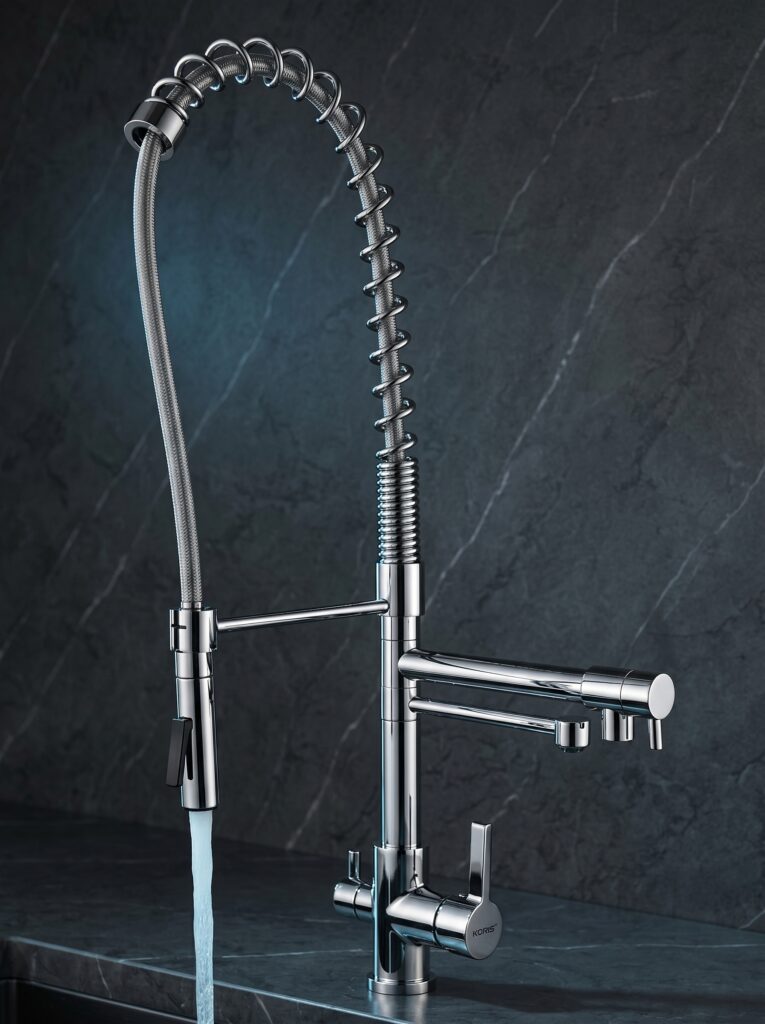 Multifunction Chrome Pull Down Kitchen Faucet