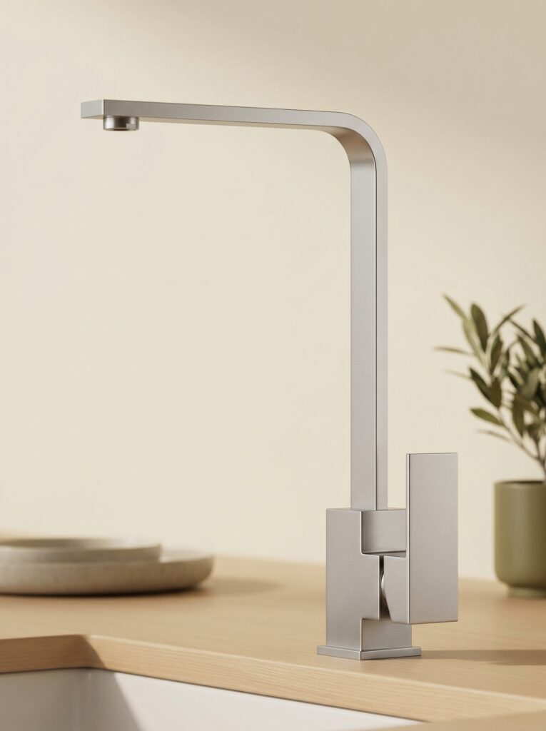 SUS304 Stainless Steel Square Kitchen Faucet