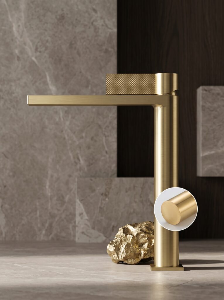 Solid Brass Luxury Water Mixer Tap Single Handle Brushed Gold Faucet Ceramic Valve Core