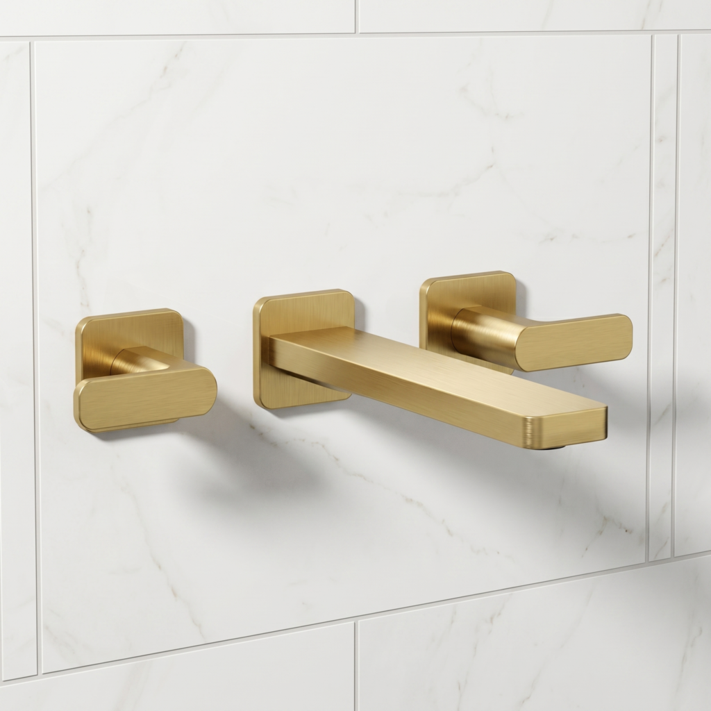 Title: Minimalist flat spout wall mounted faucet  | WF003G