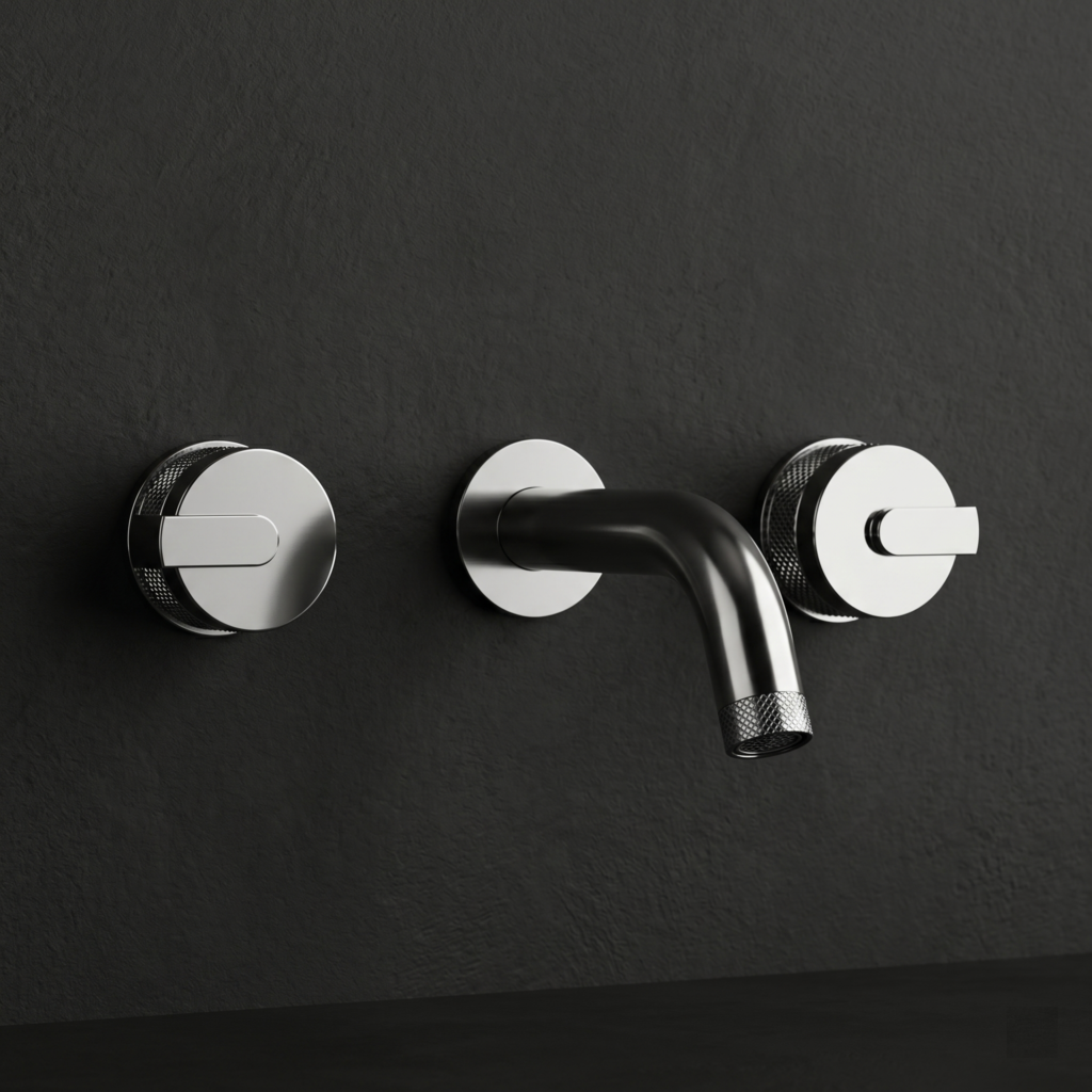 Round knurled knob wall mounted faucet | WF005C